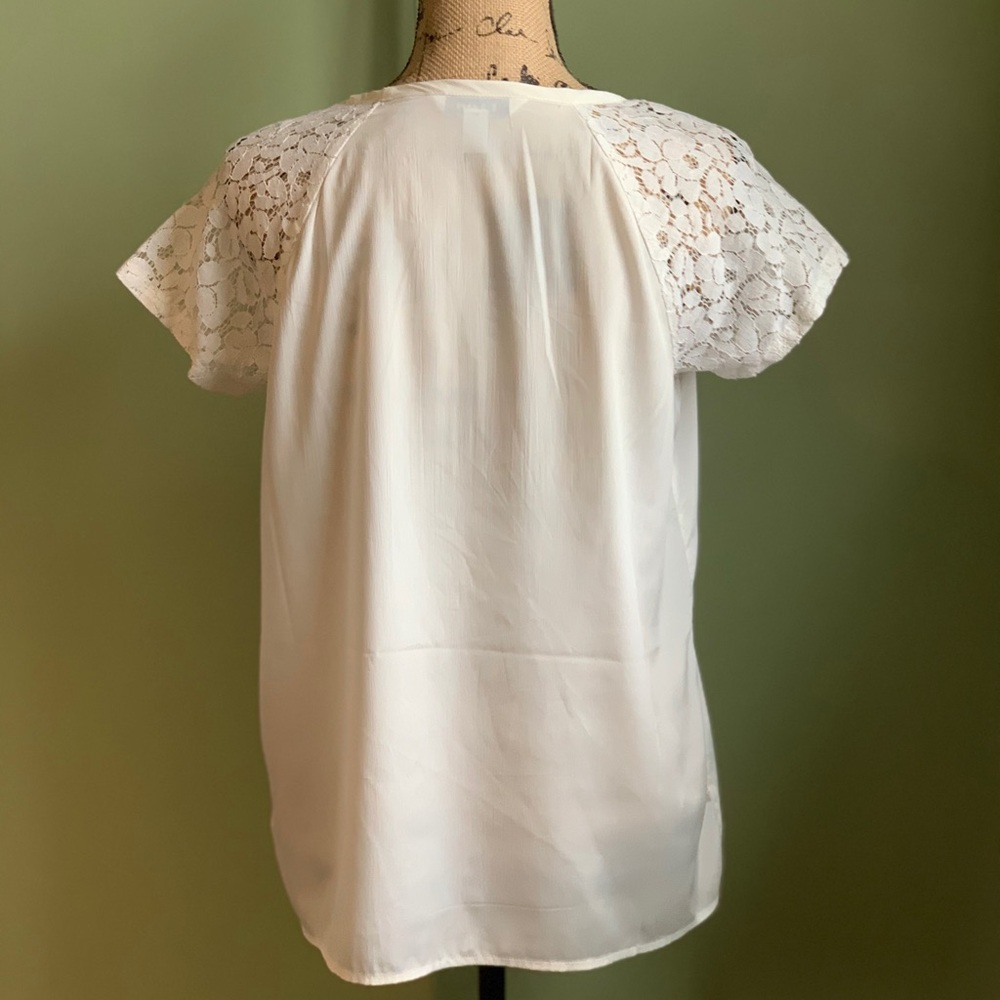 NWOT Old Navy Blouse with Lace Sleeves - Picture 2 of 6